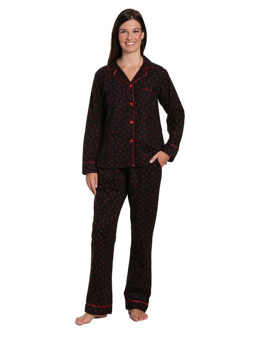 Noble Mount Flannel Pajamas Women, 2Pc Pajama Set for Women, Winter Pajamas for Women