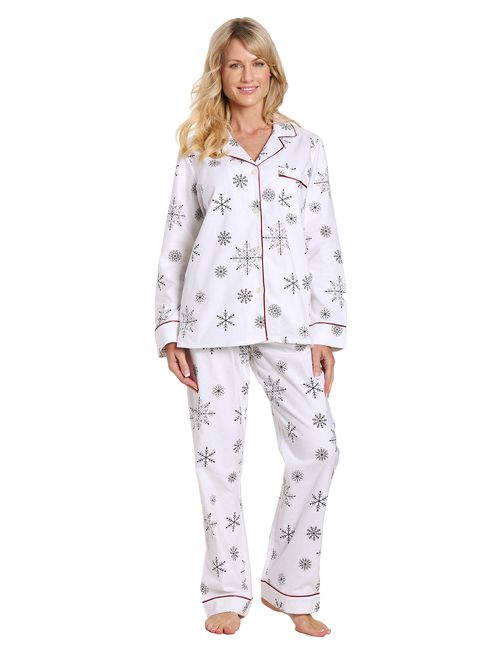 Noble Mount Flannel Pajamas Women, 2Pc Pajama Set for Women, Winter Pajamas for Women