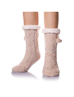 DoSmart Womens Winter Thermal Snowflake Fleece Lining Fuzzy Warm Indoor Home Socks