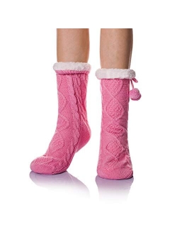 DoSmart Womens Winter Thermal Snowflake Fleece Lining Fuzzy Warm Indoor Home Socks