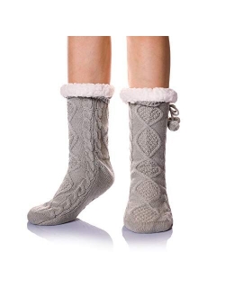 DoSmart Womens Winter Thermal Snowflake Fleece Lining Fuzzy Warm Indoor Home Socks