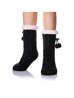 DoSmart Womens Winter Thermal Snowflake Fleece Lining Fuzzy Warm Indoor Home Socks