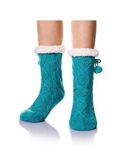 DoSmart Womens Winter Thermal Snowflake Fleece Lining Fuzzy Warm Indoor Home Socks