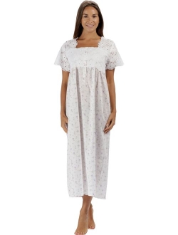 The 1 for U 100% Cotton Short Sleeve Ladies Nightdgown - Elizabeth