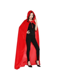 WESTLINK Cloak with Hood Costume Hooded Cape Crushed Velvet for Men Women 23-66inches