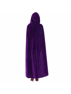 WESTLINK Cloak with Hood Costume Hooded Cape Crushed Velvet for Men Women 23-66inches