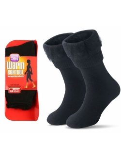 Womens Men Winter Warm Wool Pile Lined Insulated Thermals Socks Thick Boots Heat Socks Cold Weather