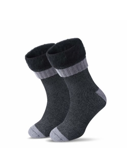 Womens Men Winter Warm Wool Pile Lined Insulated Thermals Socks Thick Boots Heat Socks Cold Weather