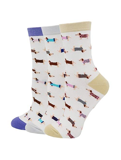 Pomlia Women's Haute Dachshund Dog Socks Casual Crew Socks