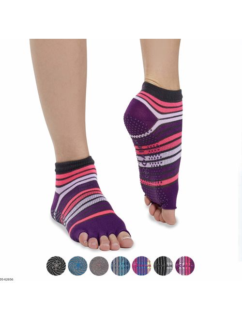 Gaiam Yoga Socks | Toeless Grippy Non Slip Sticky Grip Accessories for Women & Men | Hot Yoga, Pilates, Barre, Ballet, Dance, Home for Balance & Stability | Available in 