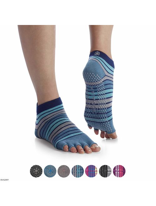 Gaiam Yoga Socks | Toeless Grippy Non Slip Sticky Grip Accessories for Women & Men | Hot Yoga, Pilates, Barre, Ballet, Dance, Home for Balance & Stability | Available in 