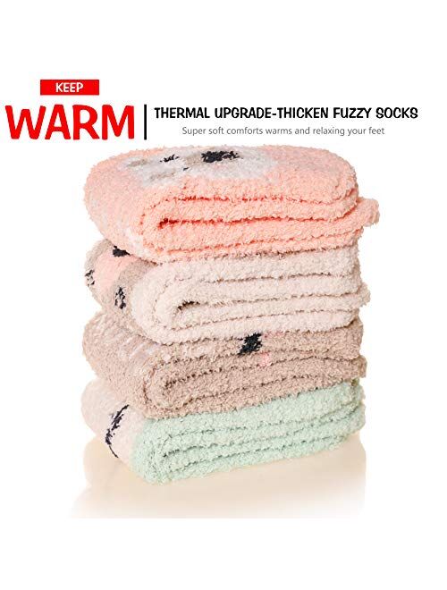 Women's 5 pairs Super Soft Microfiber Fuzzy Winter Warm Slipper Home Socks