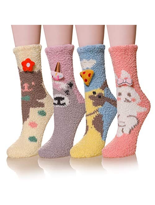 Women's 5 pairs Super Soft Microfiber Fuzzy Winter Warm Slipper Home Socks