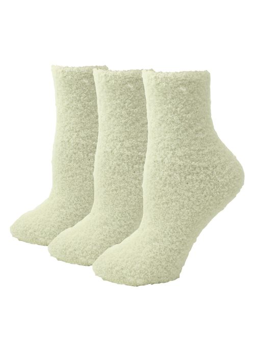 Fitu Women's Soft Warm Cozy Fuzzy Socks Plush Fluffy Fleece Socks 3 Pairs Within Gift Box