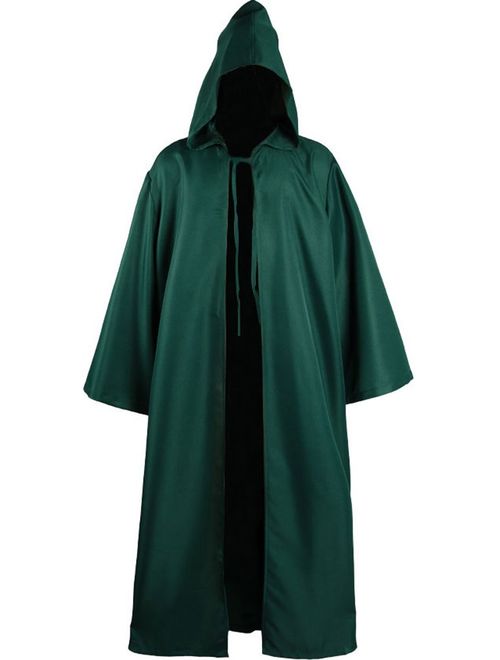 Cosplaysky Men Tunic Hooded Knight Halloween Cloak for Jedi Robe Costume