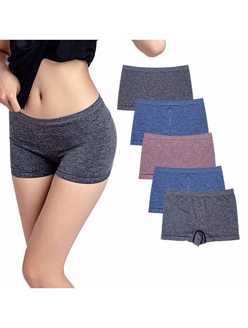 Women's Seamless Boyshort Panties Nylon Spandex Underwear Stretch Boxer  Briefs