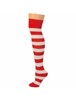 AJs Adult Long Knee High Striped Socks, Sock size 11-13, Shoe Size 5 and up, Made in USA