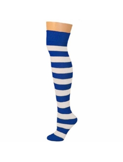 AJs Adult Long Knee High Striped Socks, Sock size 11-13, Shoe Size 5 and up, Made in USA