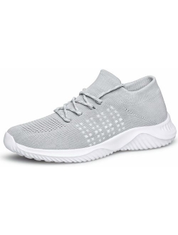 WUTANGCUN Women's Walking Shoes Casual Fashion Sneakers Mesh Breathable Socks.