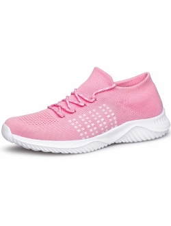 WUTANGCUN Women's Walking Shoes Casual Fashion Sneakers Mesh Breathable Socks.