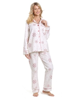 Twin Boat Womens 100% Cotton Flannel Pajama Sleepwear Set