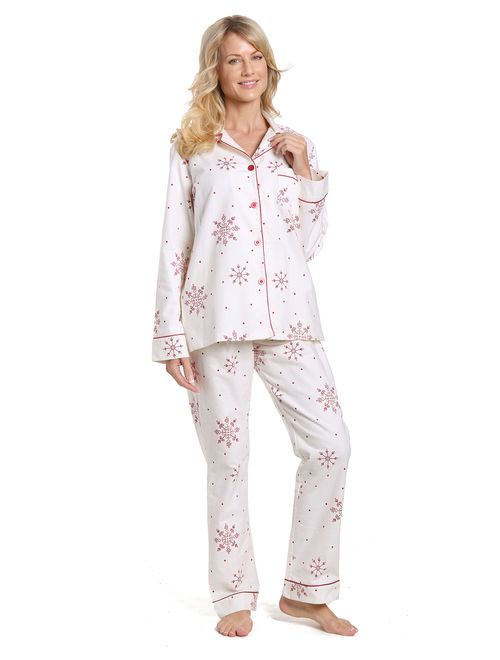 Twin Boat Womens 100% Cotton Flannel Pajama Sleepwear Set