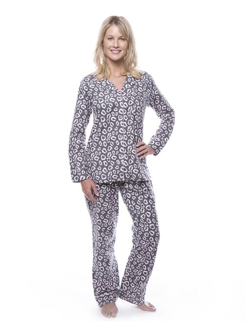 Twin Boat Womens 100% Cotton Flannel Pajama Sleepwear Set