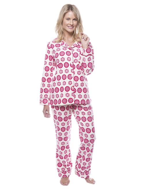 Twin Boat Womens 100% Cotton Flannel Pajama Sleepwear Set