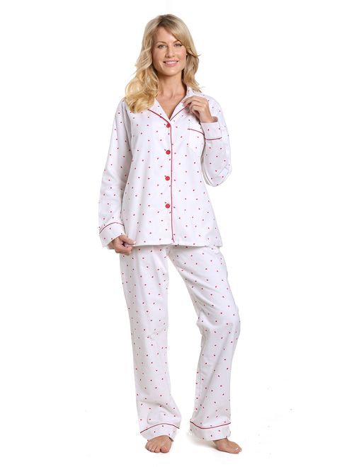 Twin Boat Womens 100% Cotton Flannel Pajama Sleepwear Set