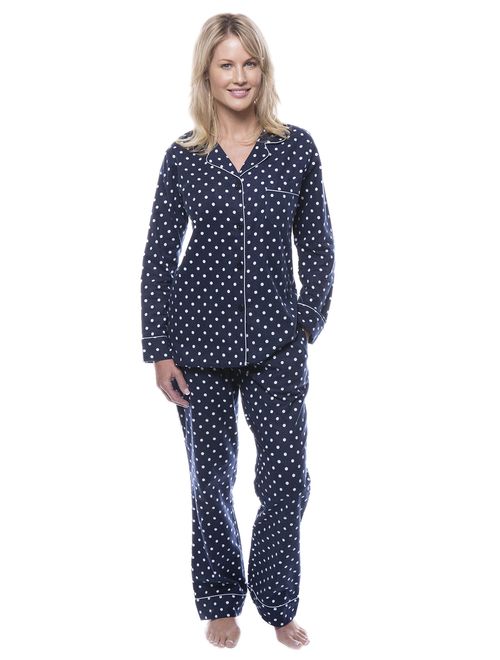 Twin Boat Womens 100% Cotton Flannel Pajama Sleepwear Set