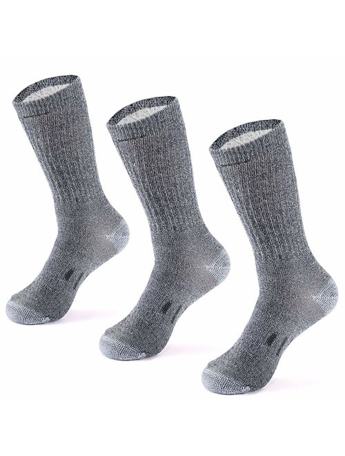 MERIWOOL Merino Wool Hiking Socks for Men and Women - 3 Pairs Midweight Cushioned - Warm n Breathable