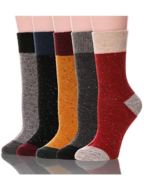 Womens Girls Wool Novelty Socks Cabin Cute Animal Cartoon Funny Casual Soft Cotton Socks 3 Pack