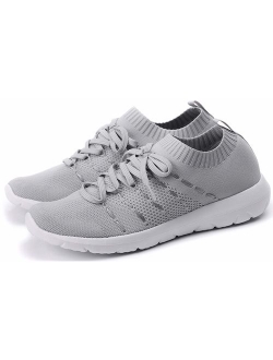 PresaNew Women's Walking Shoes Slip On Athletic Running Sneakers Knit Mesh Comfortable Work Shoe