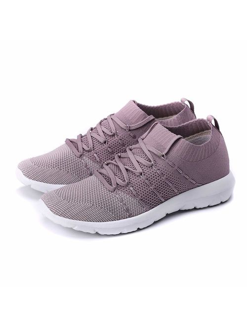 PresaNew Women's Walking Shoes Slip On Athletic Running Sneakers Knit Mesh Comfortable Work Shoe