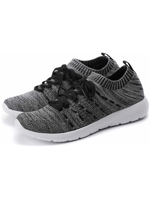 PresaNew Women's Walking Shoes Slip On Athletic Running Sneakers Knit Mesh Comfortable Work Shoe