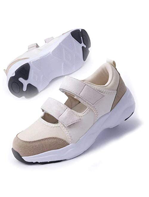 Women's Comfort Working Nurse Shoes Adjustable Breathable Wedges Slip-on Walking Sneaker Fitness Casual Shoes Mary Jane Sneaker