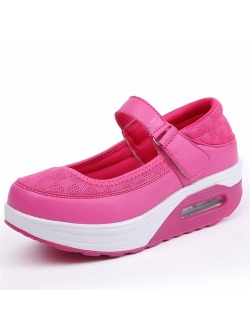 EnllerviiD Women Breathable Mary Jane Shoes Buckle Casual Walking Slip On Sneakers