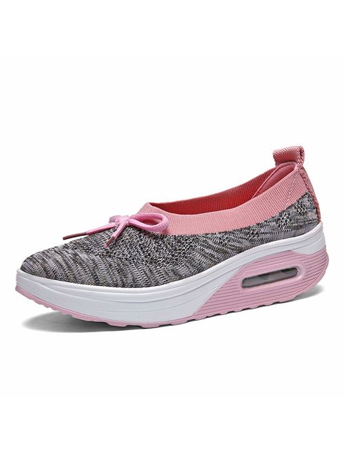 EnllerviiD Women Breathable Mary Jane Shoes Buckle Casual Walking Slip On Sneakers