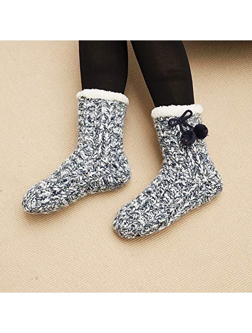 MaaMgic Womens Warm Fuzzy Slipper Socks Christmas Gift Winter Girls Cozy Funny Grip Socks