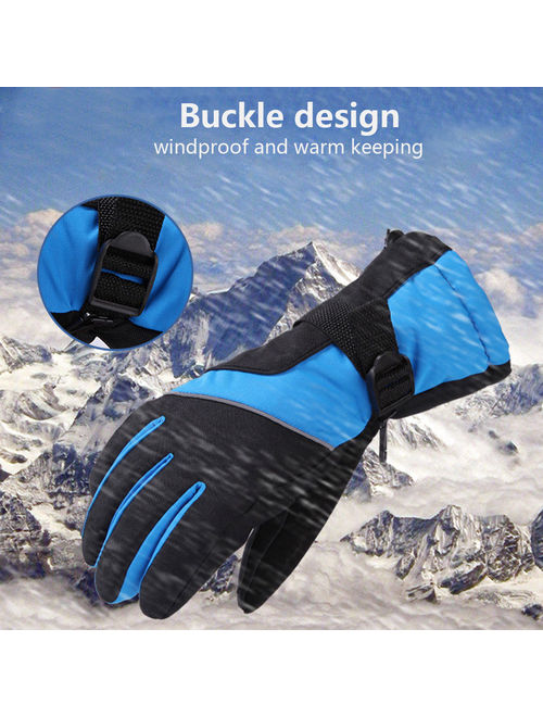 Spencer Outdoors Waterproof Men's Ski Gloves Winter Warm Snowboard Gloves with Wrist Leashes for Skiing, Snowboarding, Shoveling "Gray"