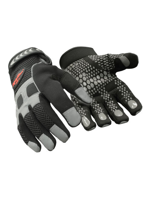 RefrigiWear Men's Insulated Fleece Lined HiVis Super Grip Performance Gloves Reflective with Silicone Grip Dots