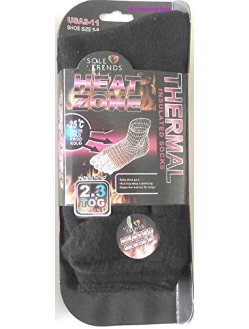 3 Pair Ladies Black Heat Zone Heated Socks Thermal Insulated Boot Socks 100% Mega Brush