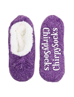 BambooMN - Adult Super Soft Warm Microfiber Cozy Fuzzy Slippers Non-Slip Lined Socks