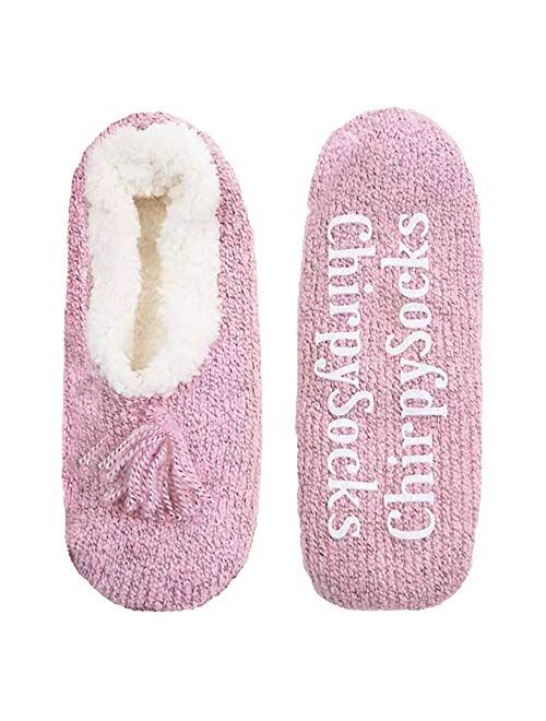 BambooMN - Adult Super Soft Warm Microfiber Cozy Fuzzy Slippers Non-Slip Lined Socks