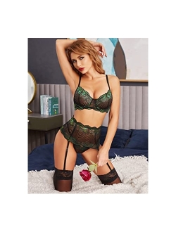 Avidlove Sexy Bra and Panty Set Lace Lingerie Strappy Babydoll