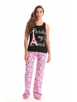 Just Love 100% Cotton Women Pajama Ribbed Tank & Jersey Pant Sets