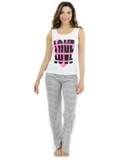 Just Love 100% Cotton Women Pajama Ribbed Tank & Jersey Pant Sets