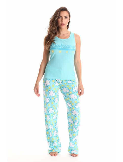 Just Love 100% Cotton Women Pajama Ribbed Tank & Jersey Pant Sets