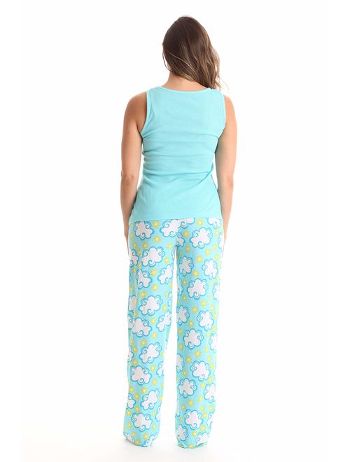 Just Love 100% Cotton Women Pajama Ribbed Tank & Jersey Pant Sets