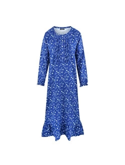 Noble Mount Long Nightgowns for Women - 100% Cotton Flannel Nightgown